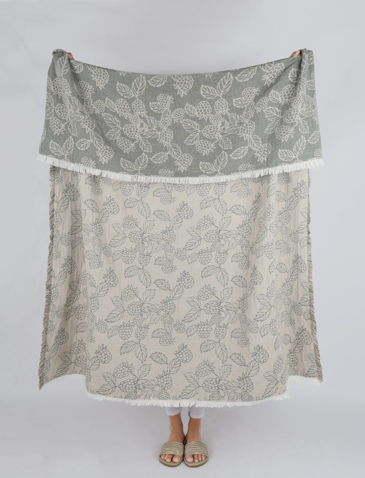 Raine & Humble | Berry Jacquard Throw - Olive | Shut the Front Door