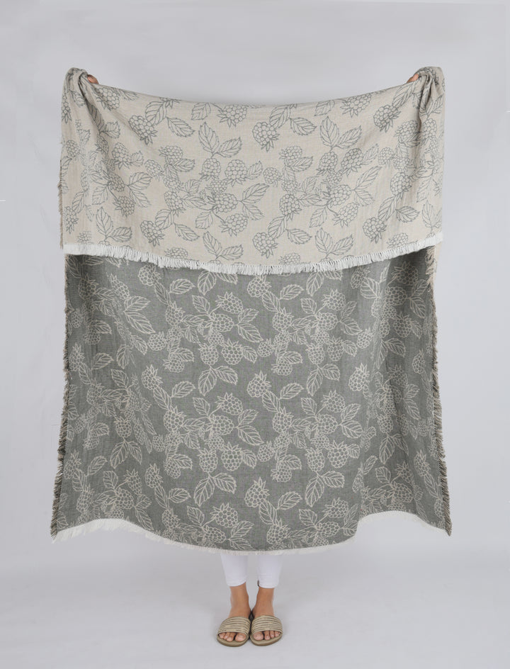 Raine & Humble | Berry Jacquard Throw - Olive | Shut the Front Door