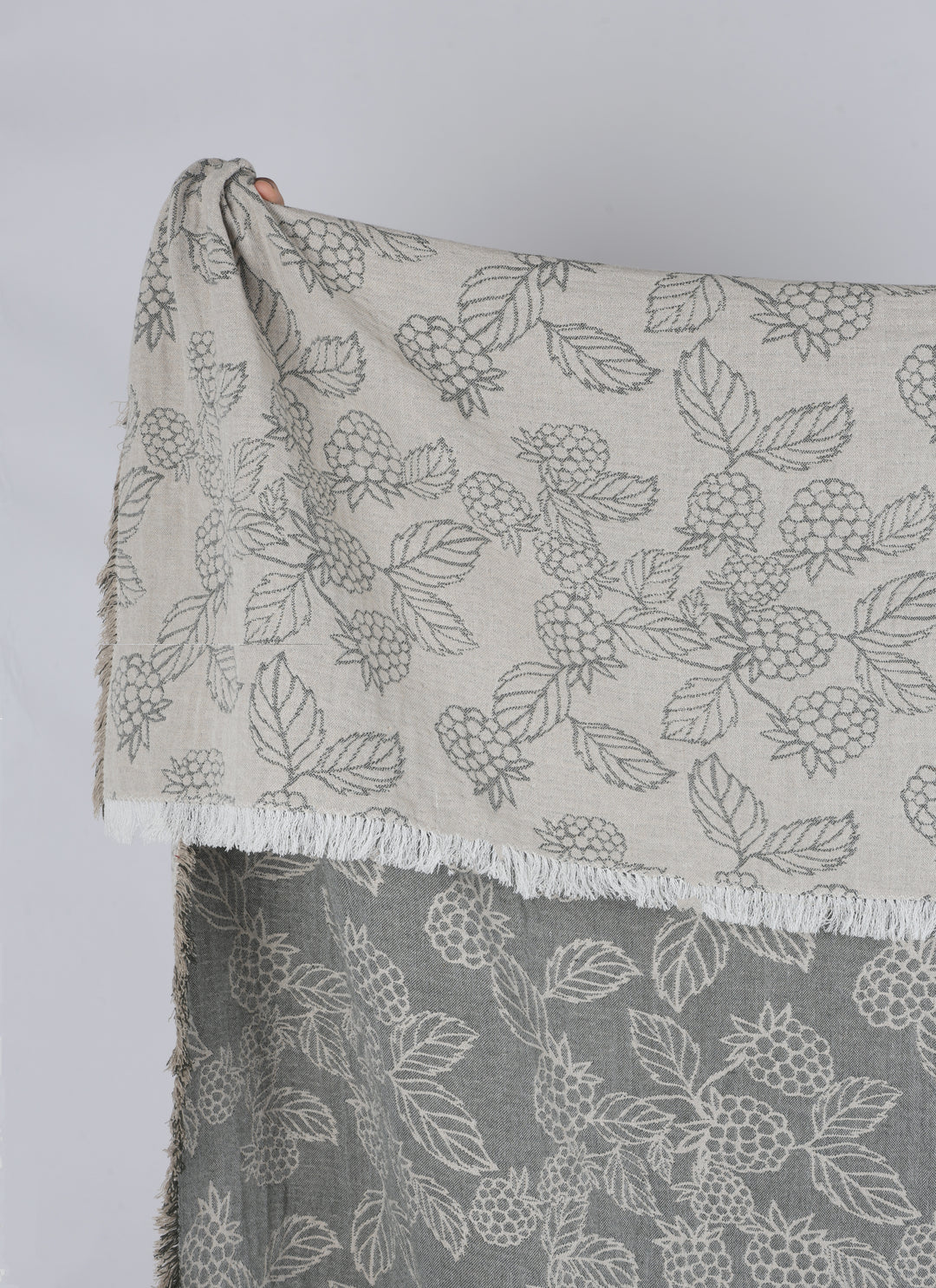 Raine & Humble | Berry Jacquard Throw - Olive | Shut the Front Door