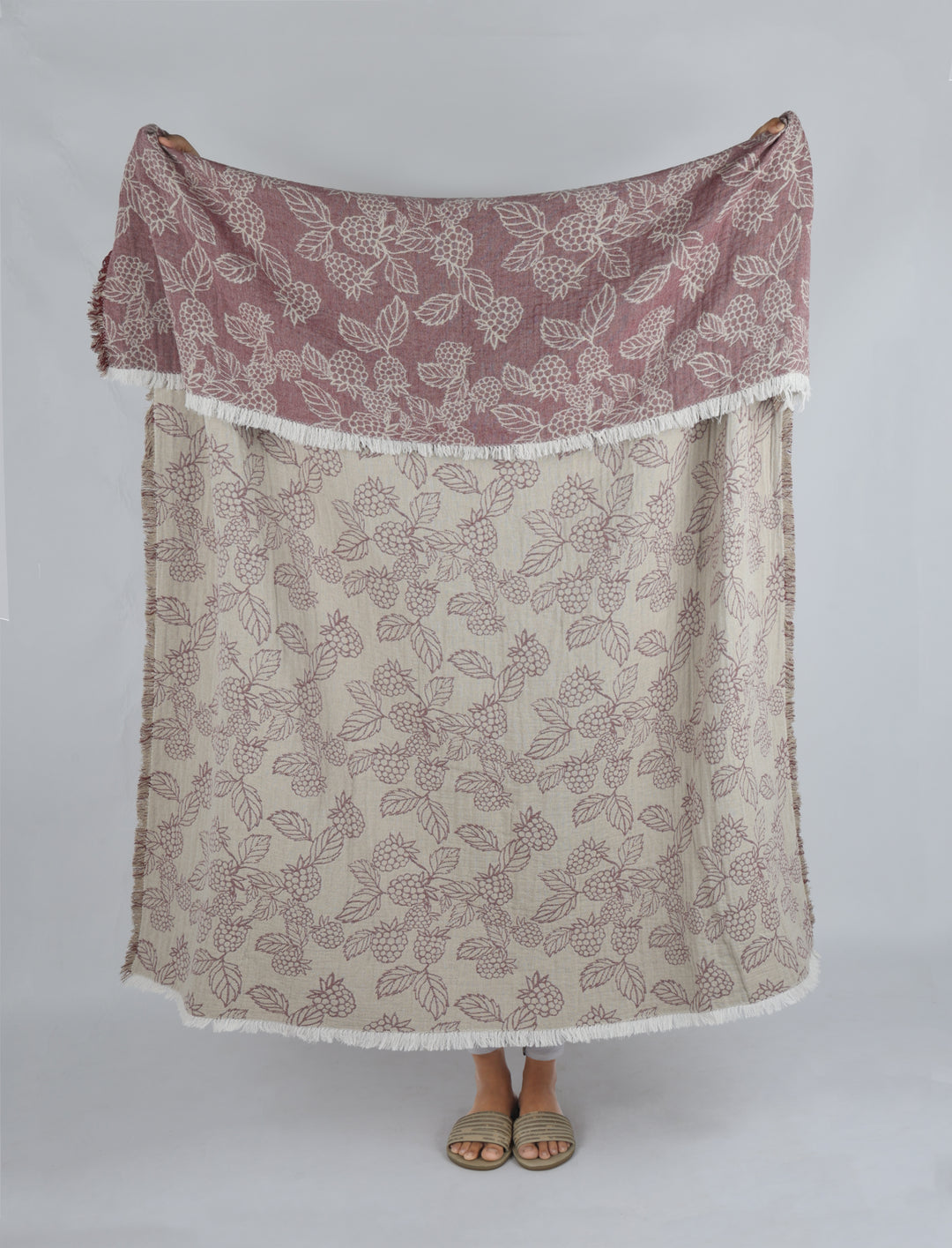 Raine & Humble | Berry Jacquard Throw - Red | Shut the Front Door