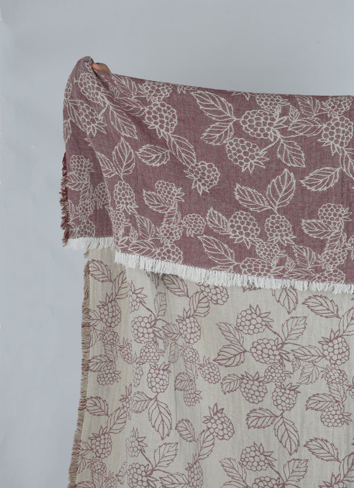 Raine & Humble | Berry Jacquard Throw - Red | Shut the Front Door