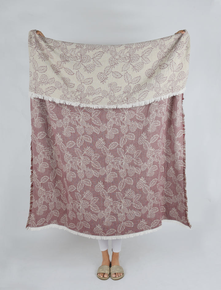 Raine & Humble | Berry Jacquard Throw - Red | Shut the Front Door