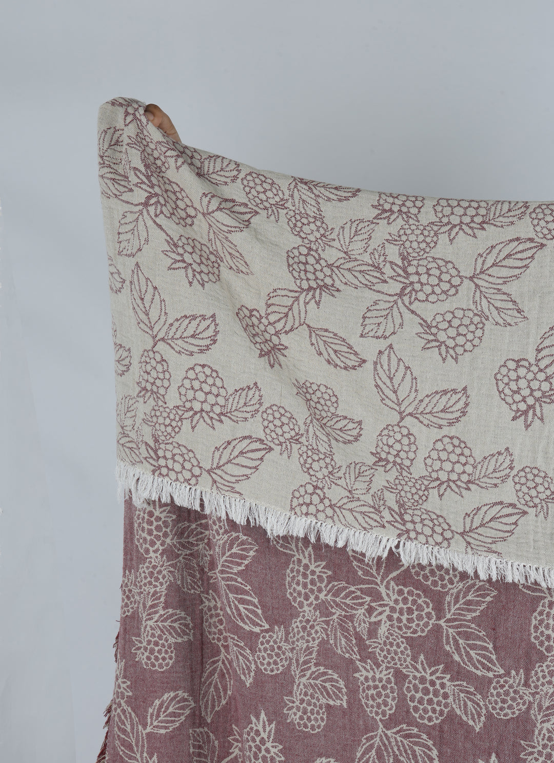 Raine & Humble | Berry Jacquard Throw - Red | Shut the Front Door