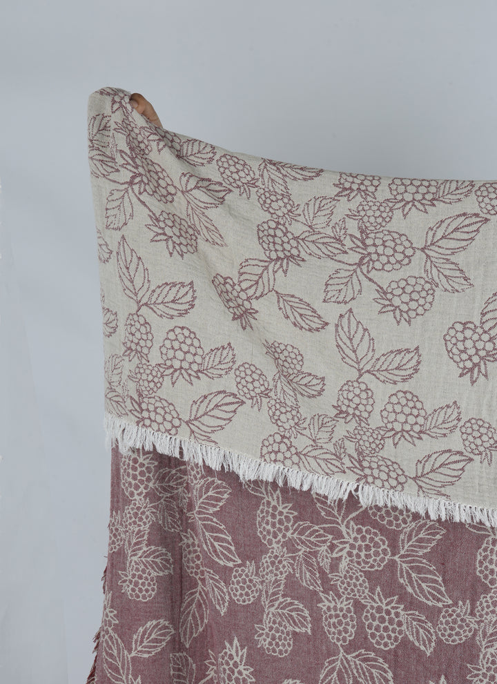 Raine & Humble | Berry Jacquard Throw - Red | Shut the Front Door