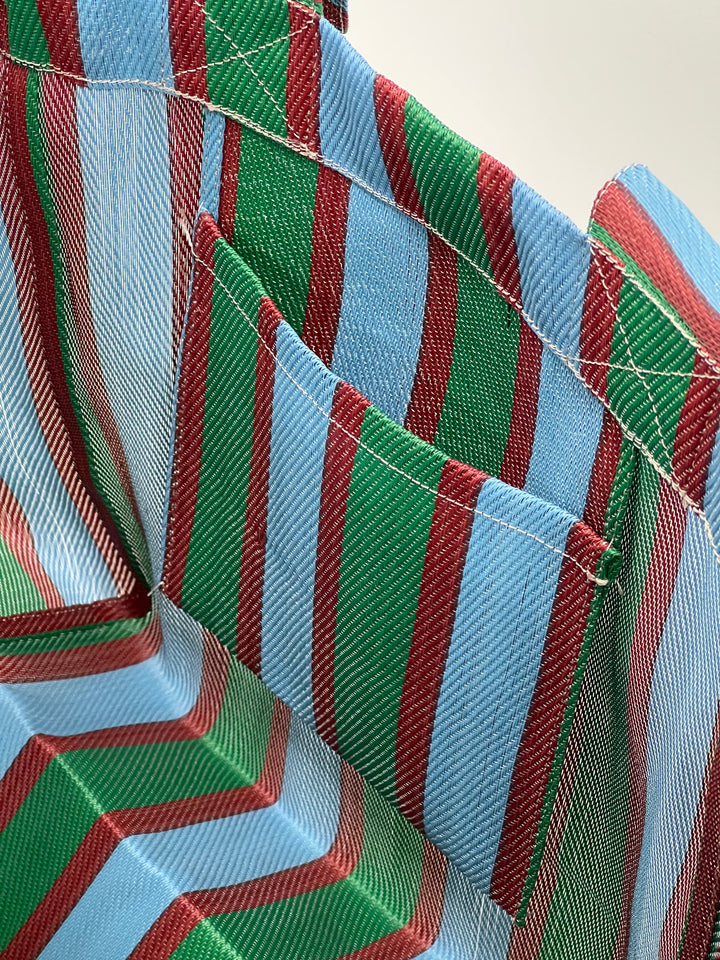 Recycled Nylon Tote - Cypress/Rust Stripe