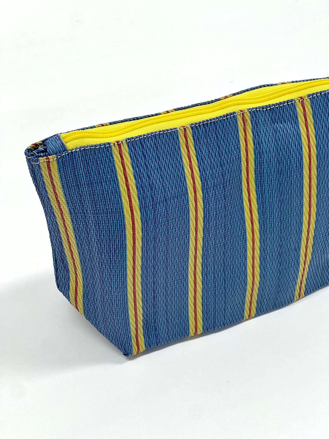 Recycled Nylon Pouch - Cornflower/Dijon Stripe
