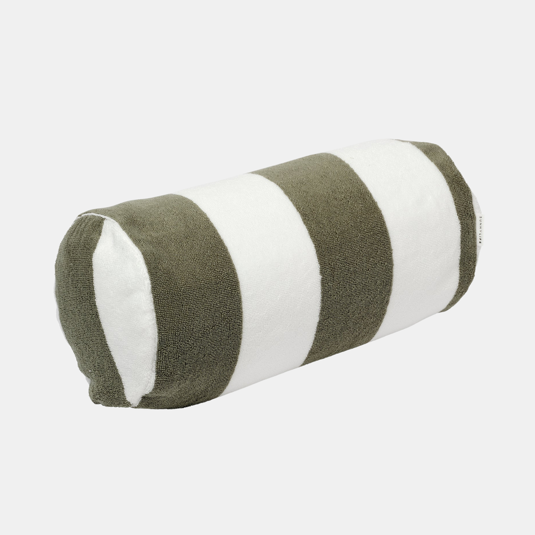 Sunnylife | Inflatable Beach Pillow - The Vacay Olive Stripe | Shut the Front Door