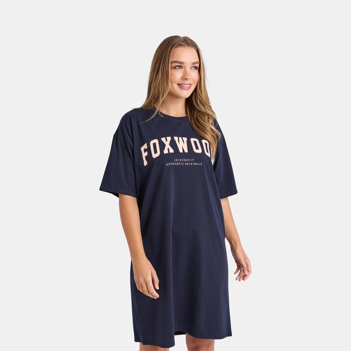 Foxwood | Interval Tee Dress - Navy/Peach | Shut the Front Door