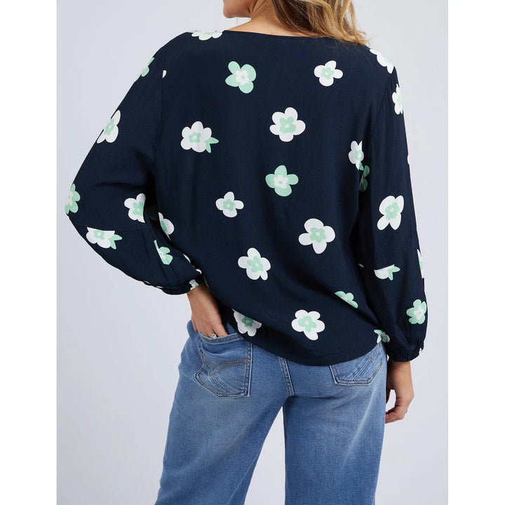 Elm Knitwear | Juno Floral Top - Navy | Shut the Front Door