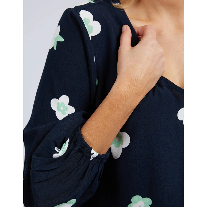 Elm Knitwear | Juno Floral Top - Navy | Shut the Front Door
