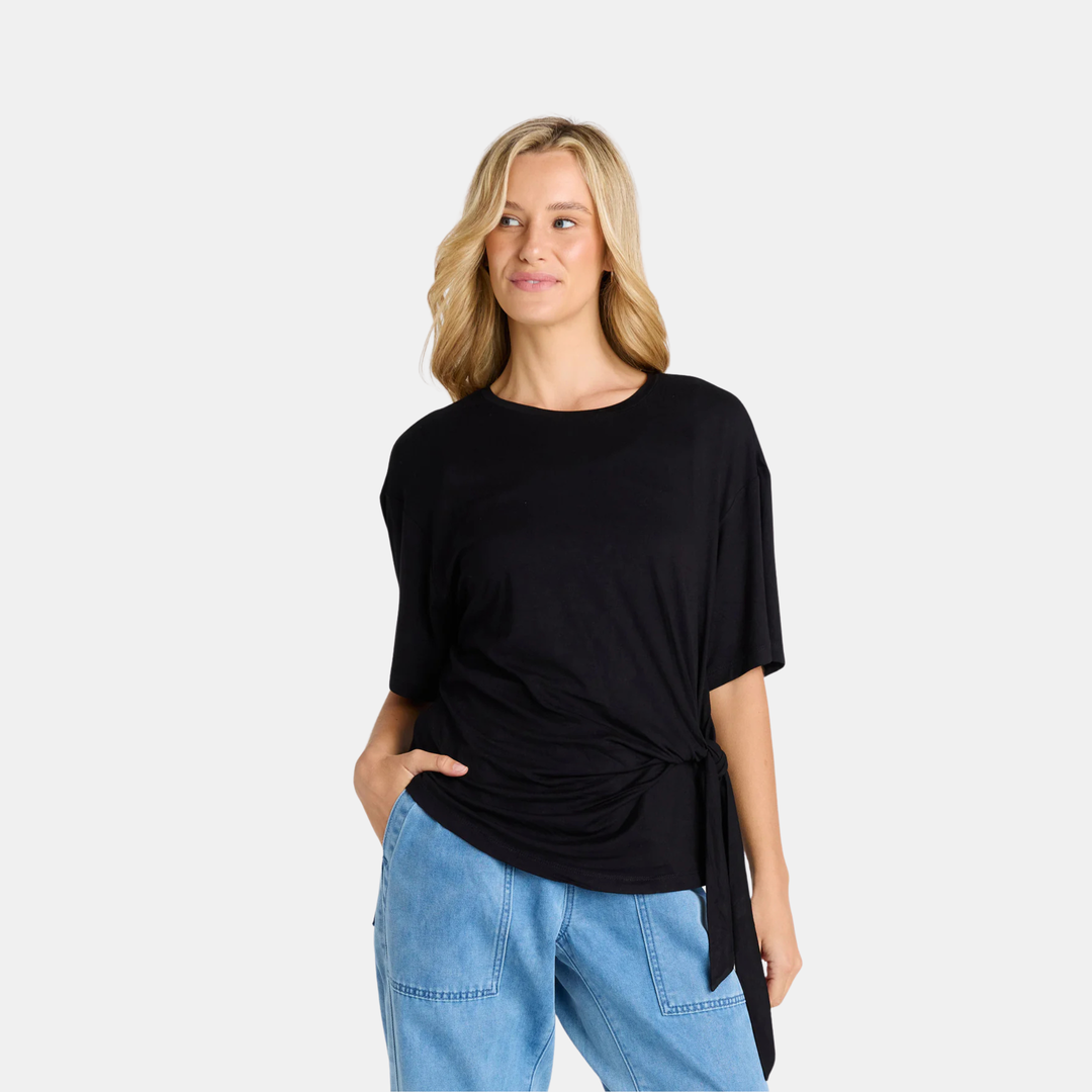 Betty Basics | Knot Tee - Black | Shut the Front Door