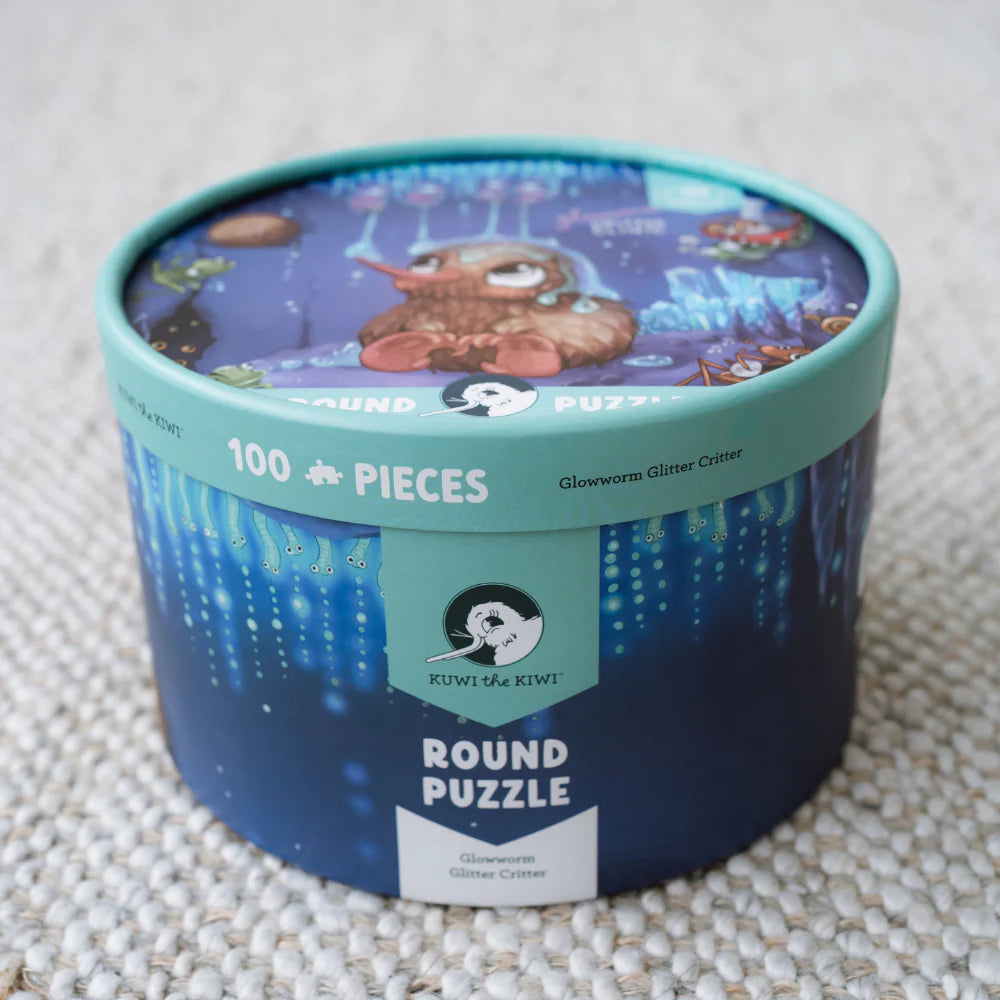 Glowworm Glitter Critter Round 100pc Puzzle