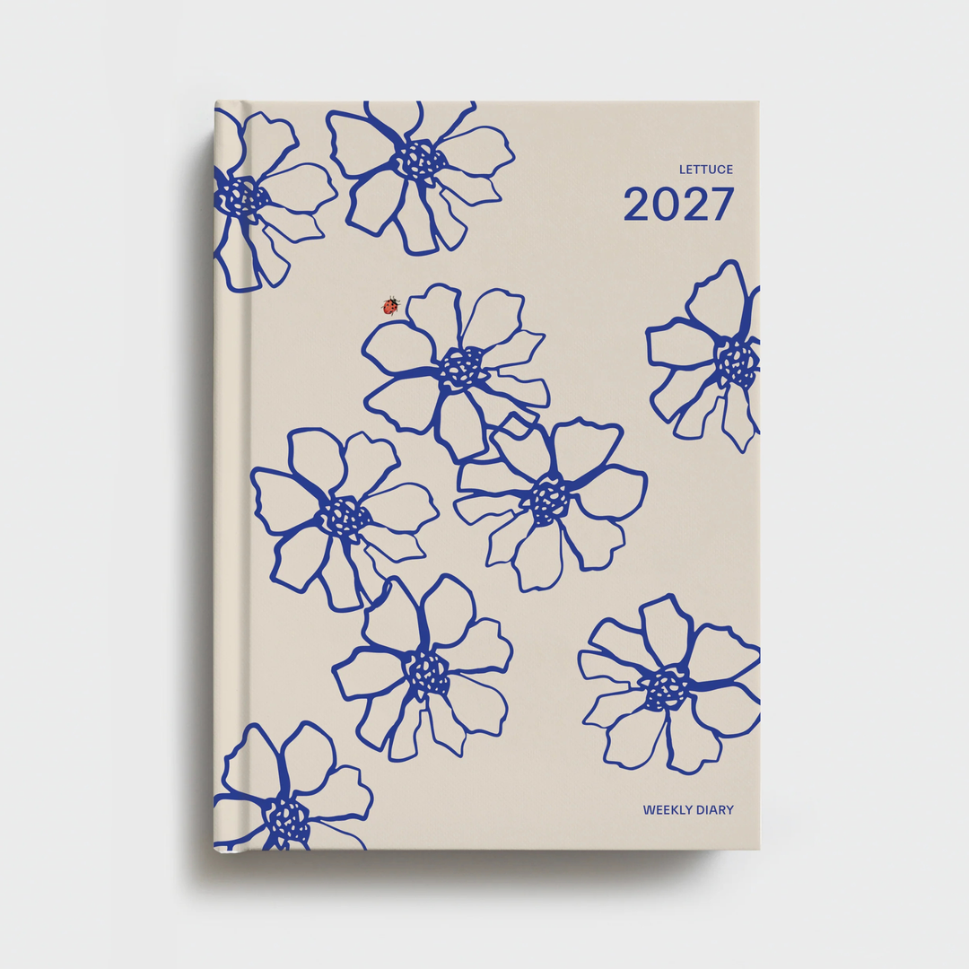 Lettuce 2027 Weekly Diary - Blue Flowers