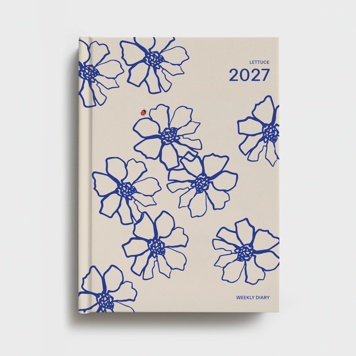 Lettuce 2027 Weekly Diary - Blue Flowers