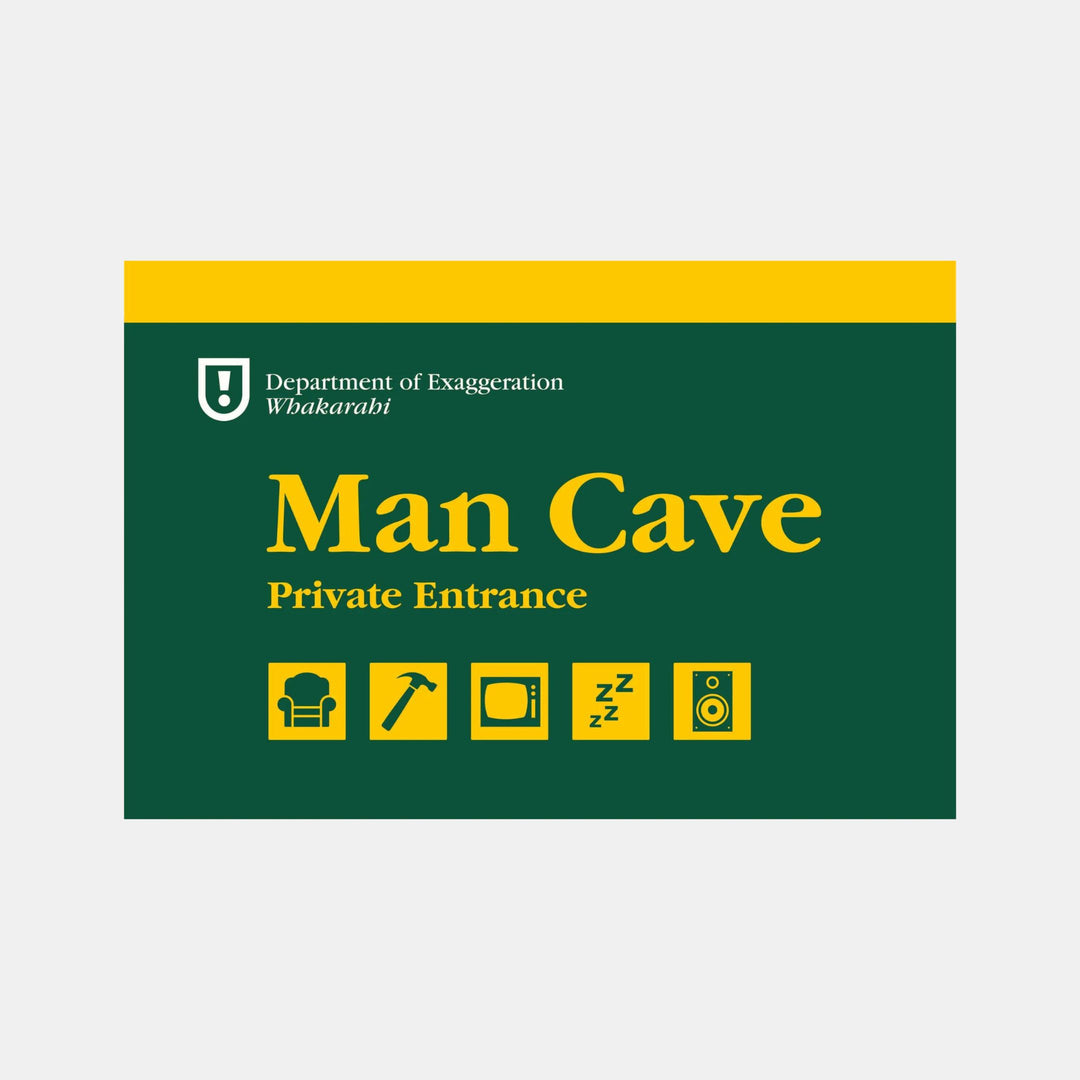Just Great Design | Wooden Man Cave A5 Sign | Shut the Front Door