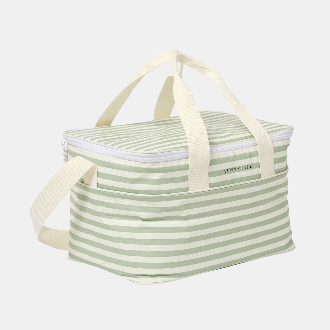 Sunnylife | Light Cooler Bag - Sea Sage Stripe | Shut the Front Door