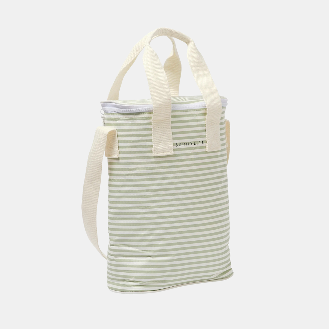 Sunnylife | Light Cooler Drinks Bag - Sea Sage Stripe | Shut the Front Door