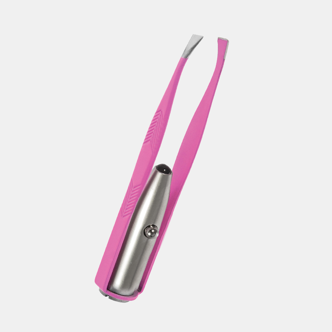 IS Gifts | Light Up LED Tweezers - Pink | Shut the Front Door