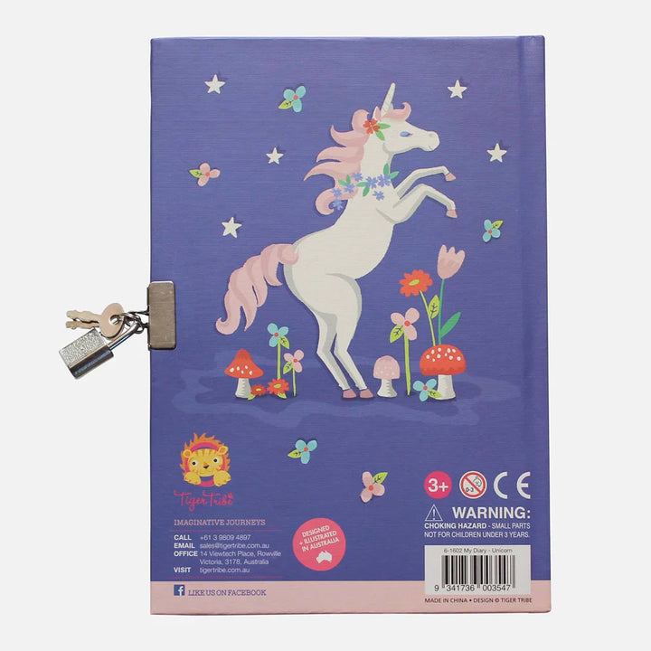 Tiger Tribe | Lockable Diary - Unicorn Rainbow | Shut the Front Door