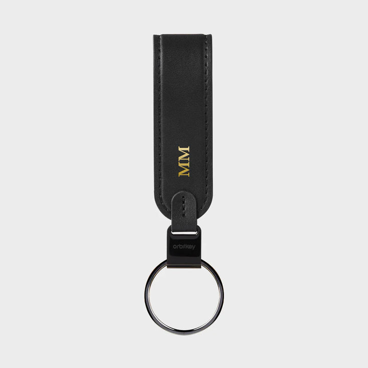 Orbitkey | Loop Keychain Leather - Black | Shut the Front Door
