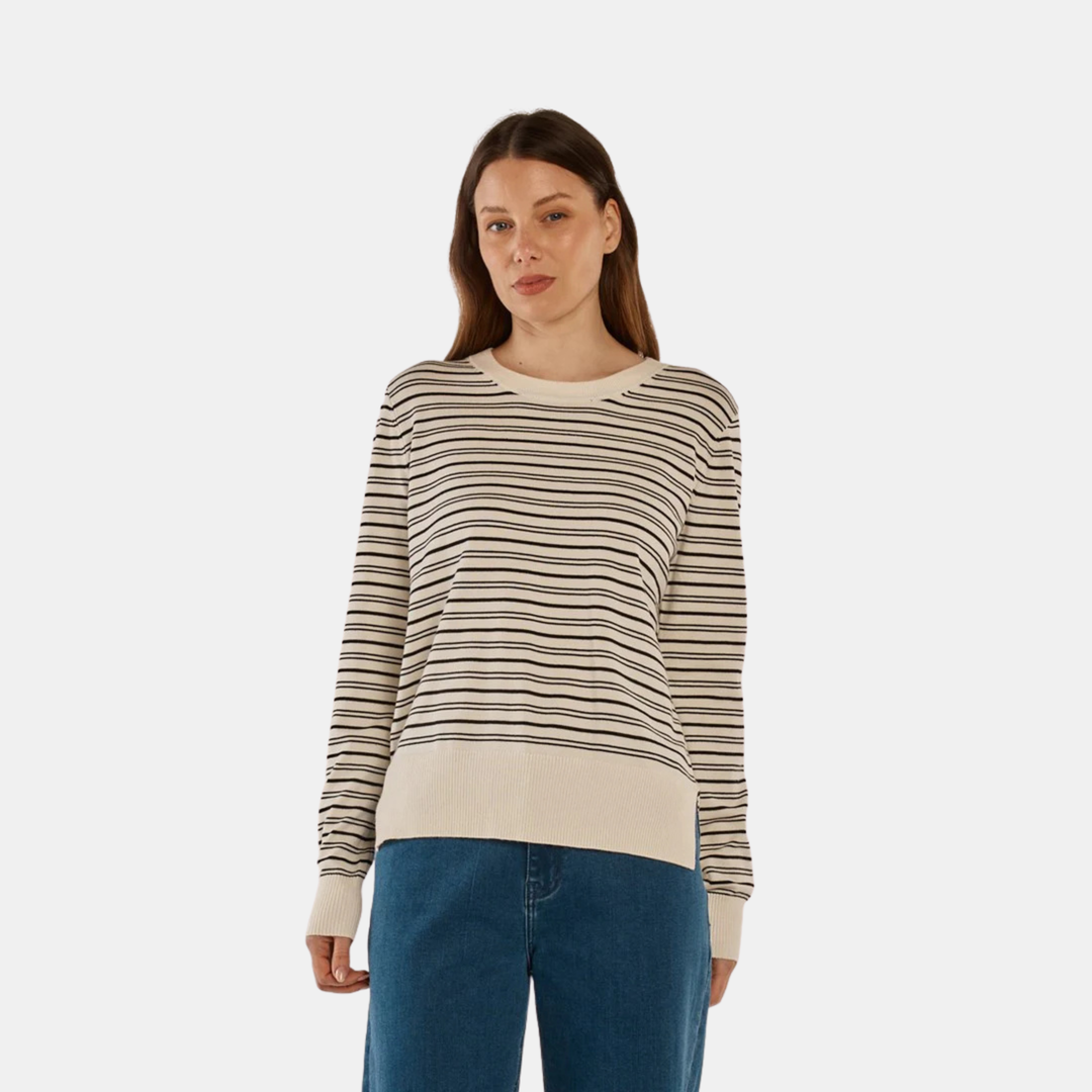 Betty Basics | Louis Sweater - Cream/Black Stripe | Shut the Front Door