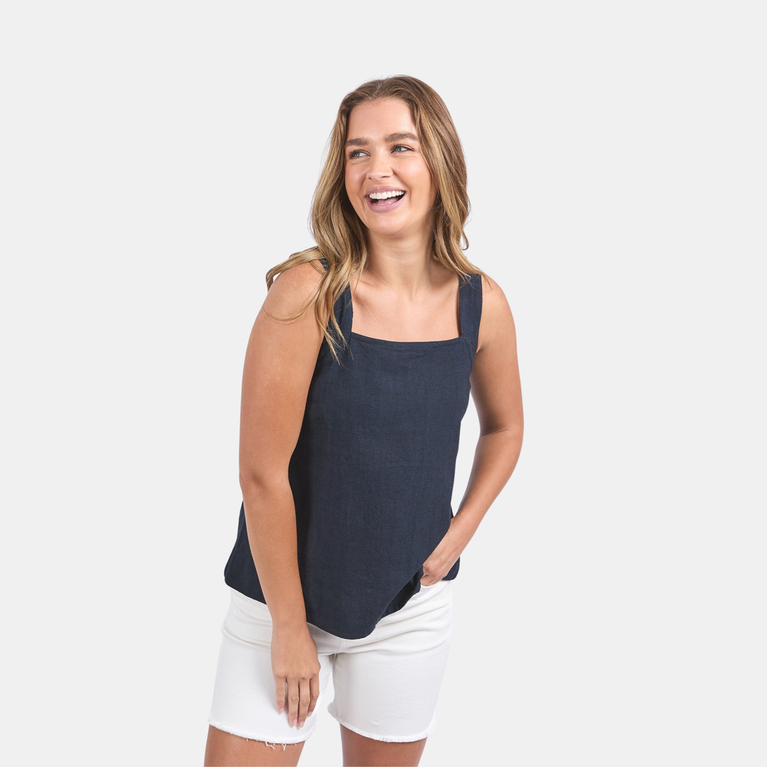 Foxwood | Lourdes Top - Navy | Shut the Front Door