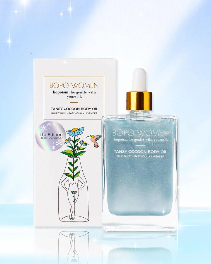 Bopo Women | Tansy Cocoon Body Oil - Blue Shimmer | Shut the Front Door