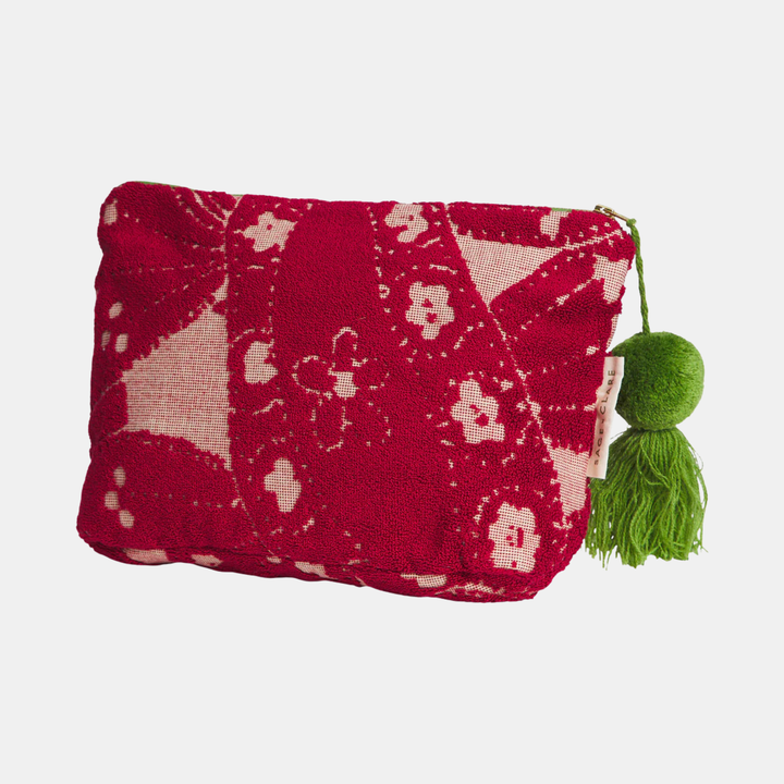 SAGE & CLARE | Lucia Terry Pouch - Crimson Small | Shut the Front Door