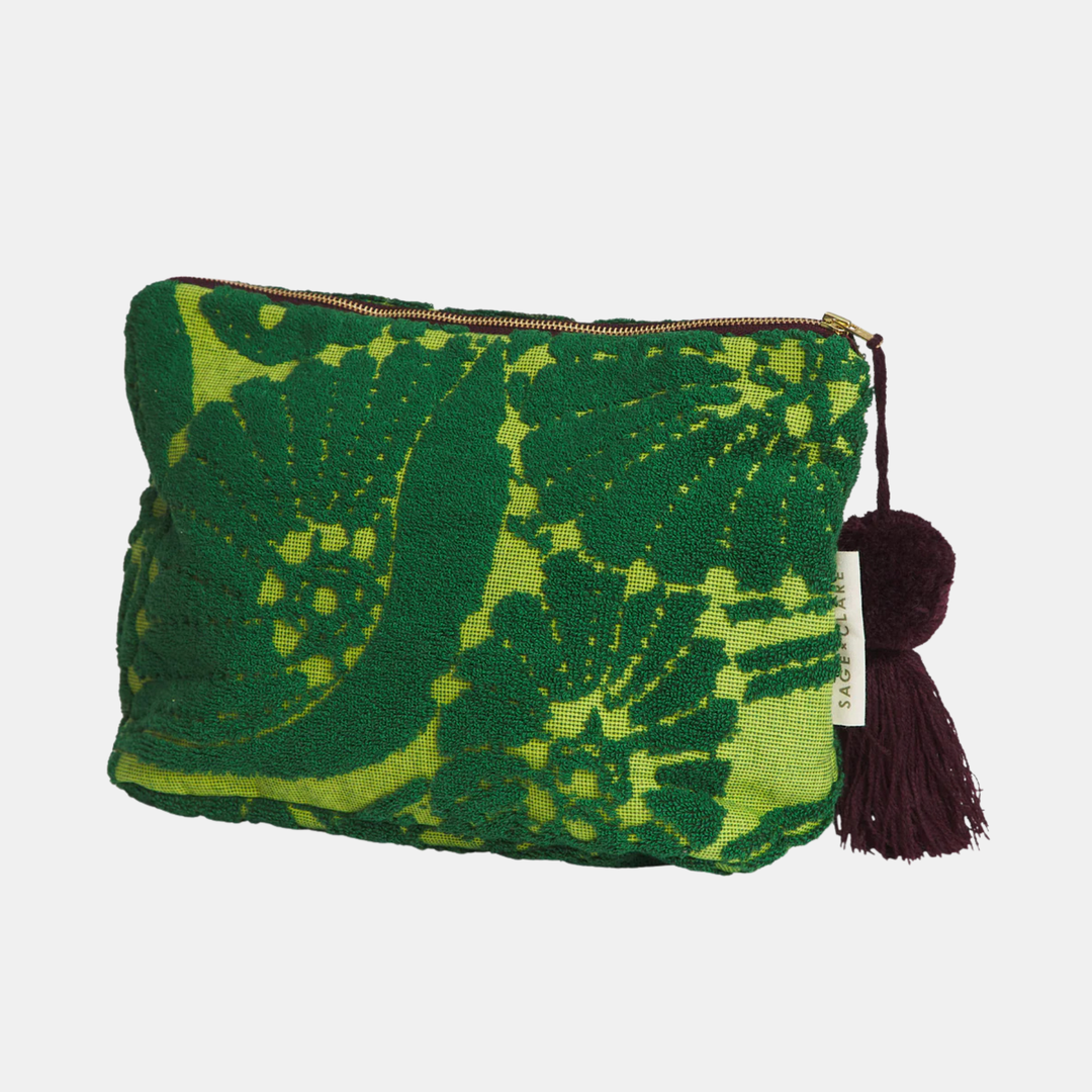 SAGE & CLARE | Lucia Terry Pouch - Kelp Small | Shut the Front Door