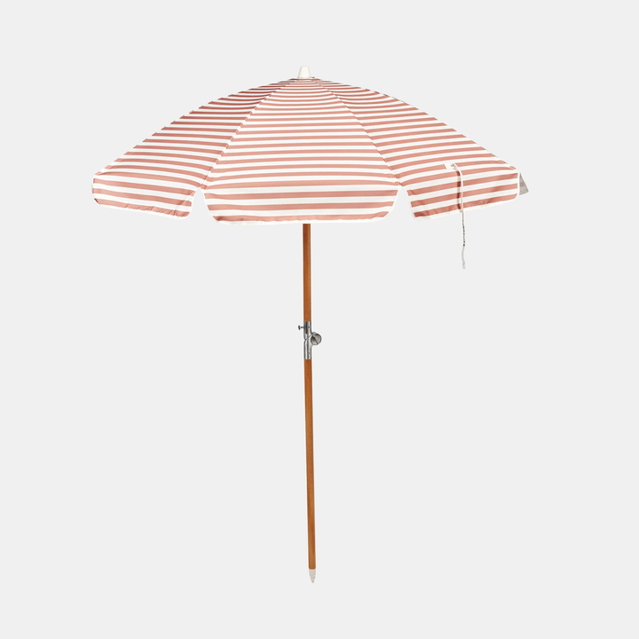 Sunnylife | Luxe Beach Umbrella Tierra Clay Stripe | Shut the Front Door