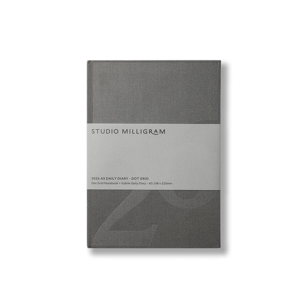 2026 Dot Grid Daily Diary A5 - Charcoal