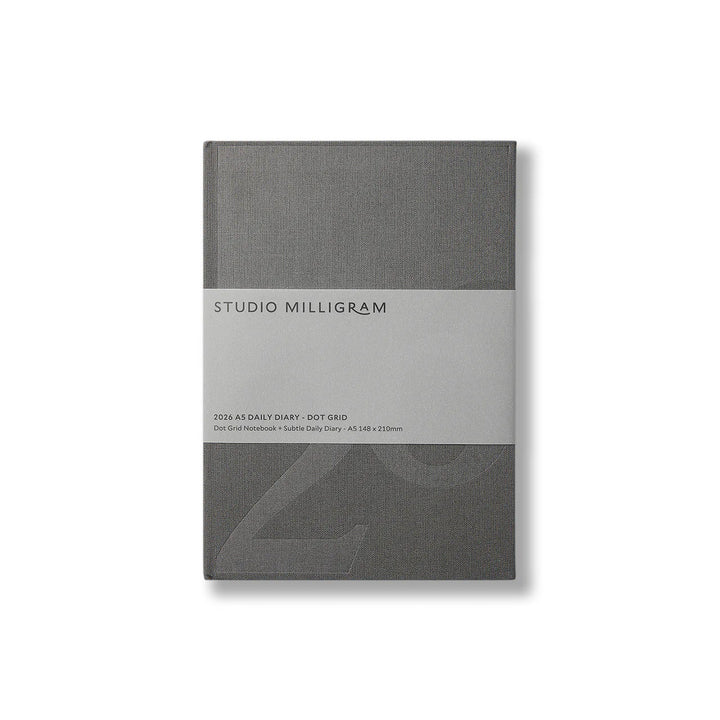 2026 Dot Grid Daily Diary A5 - Charcoal