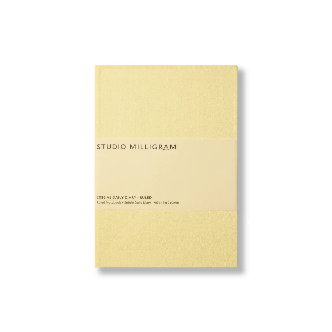 2026 Ruled Daily Diary A5 - Butter