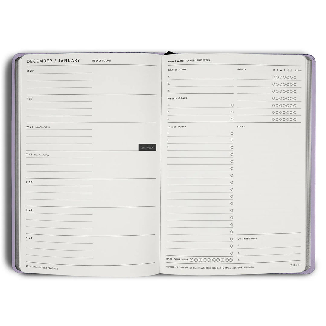 2026 Classic Goal Digger Diary Weekly Action - Lilac