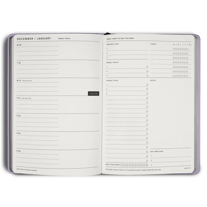 2026 Classic Goal Digger Diary Weekly Action - Lilac