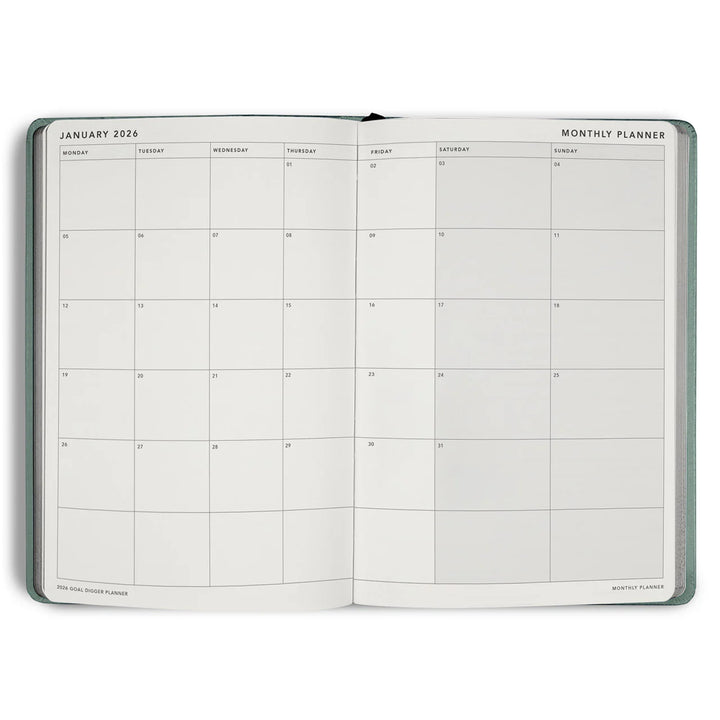 2026 Classic Goal Digger Diary Weekly Action - Sea Green