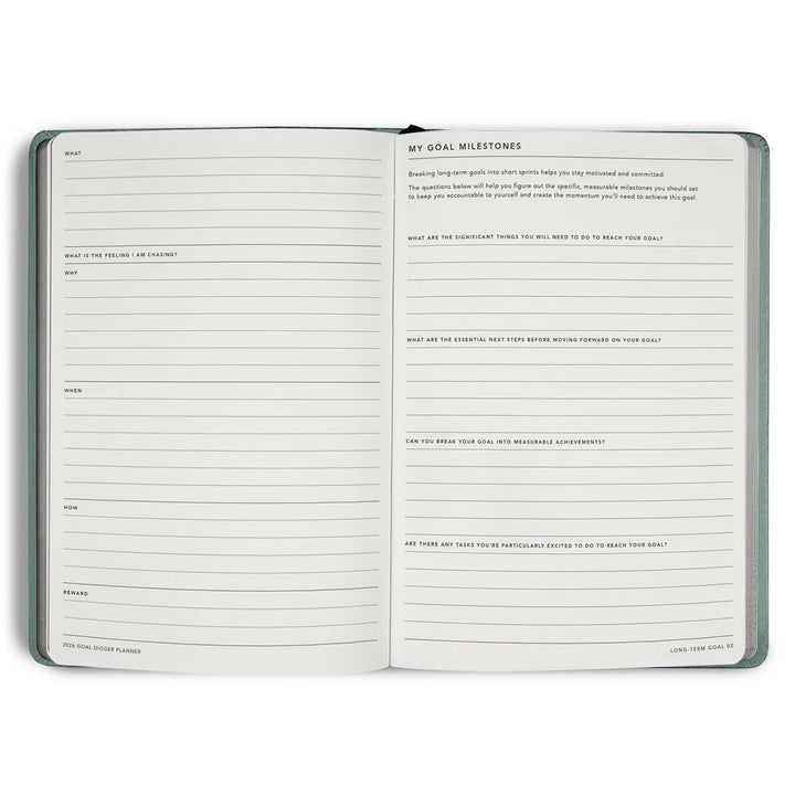2026 Classic Goal Digger Diary Weekly Action - Sea Green