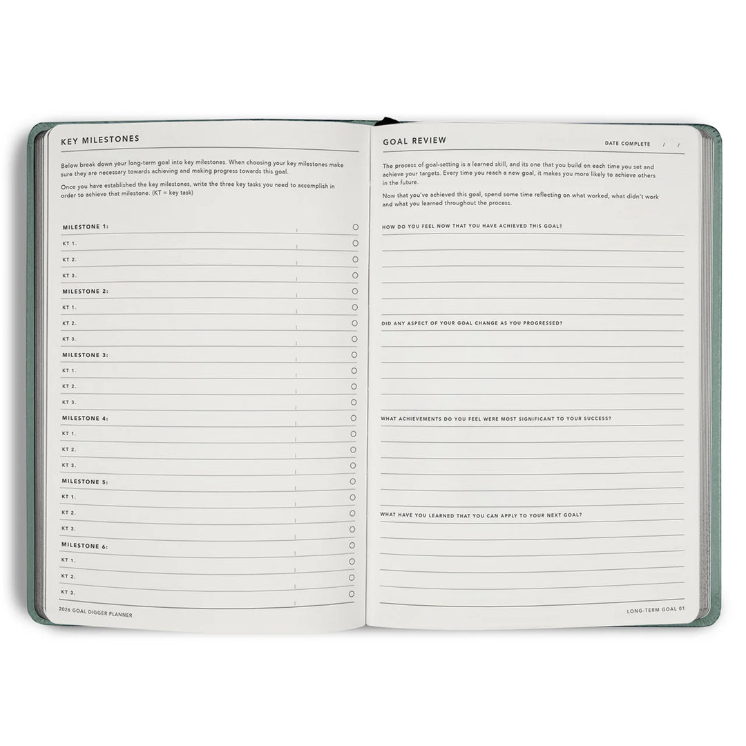 2026 Classic Goal Digger Diary Weekly Action - Sea Green
