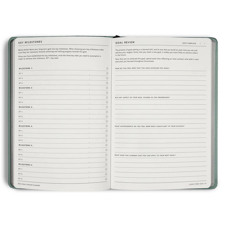 2026 Classic Goal Digger Diary Weekly Action - Sea Green
