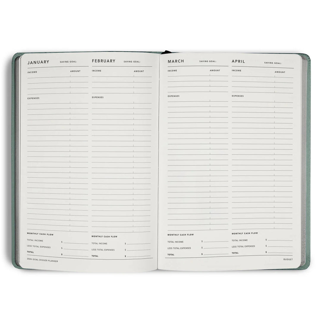2026 Classic Goal Digger Diary Weekly Action - Sea Green