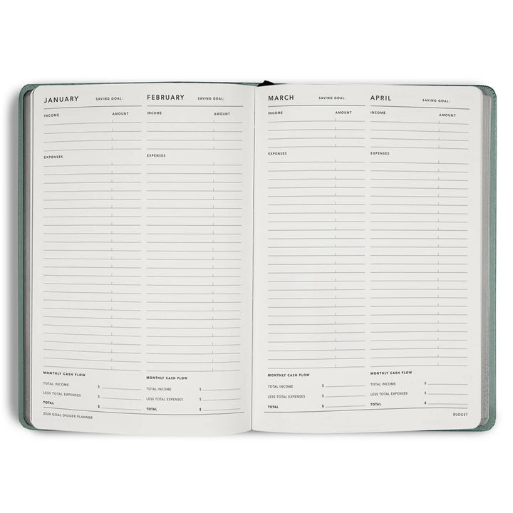 2026 Classic Goal Digger Diary Weekly Action - Sea Green