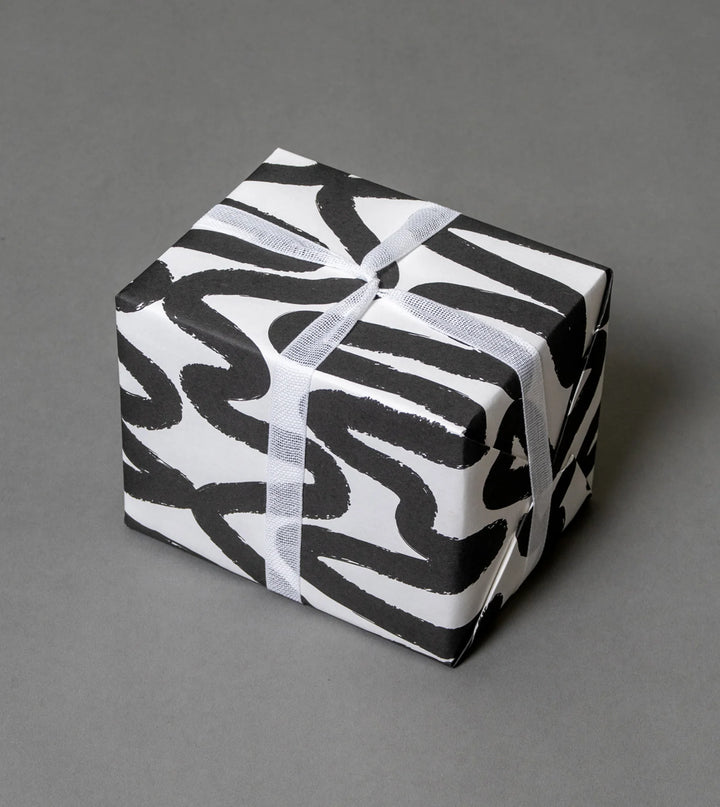 Made Paper | Gift Wrap Roll 3m - Squiggle - Black/White | Shut the Front Door