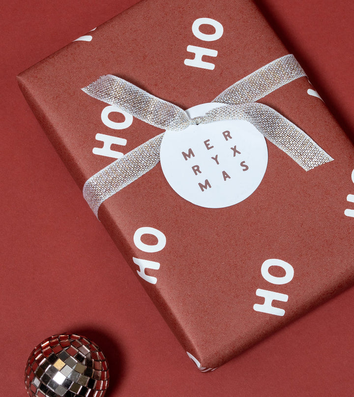 Gift Wrap Roll 3m - Ho Ho Ho - Mulled Wine