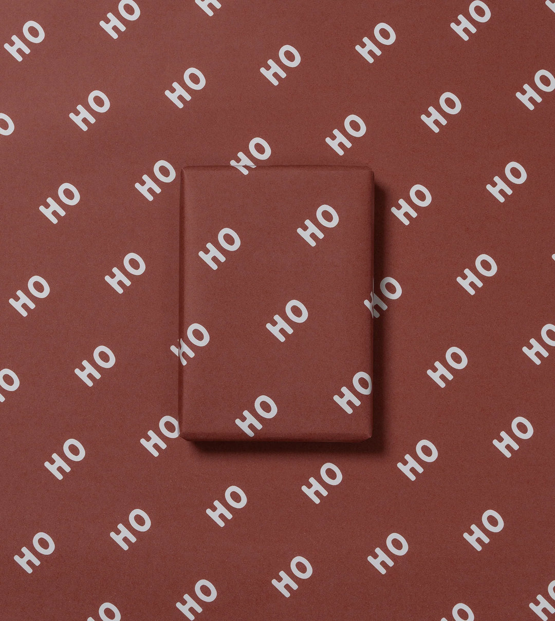 Gift Wrap Roll 3m - Ho Ho Ho - Mulled Wine