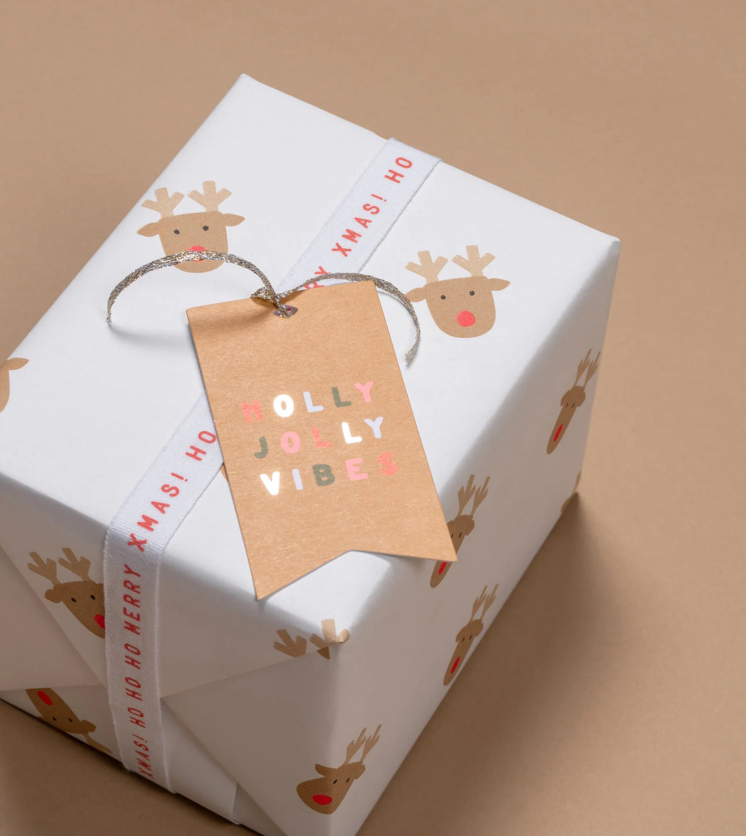 Gift Wrap Roll - Rudolph 3m - Toffee