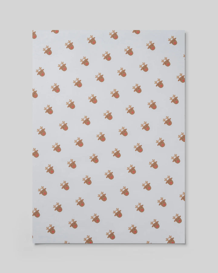 Gift Wrap Roll - Rudolph 3m - Toffee
