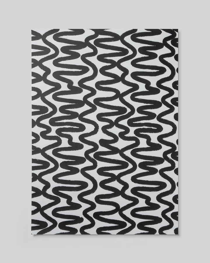Made Paper | Gift Wrap Roll 3m - Squiggle - Black/White | Shut the Front Door
