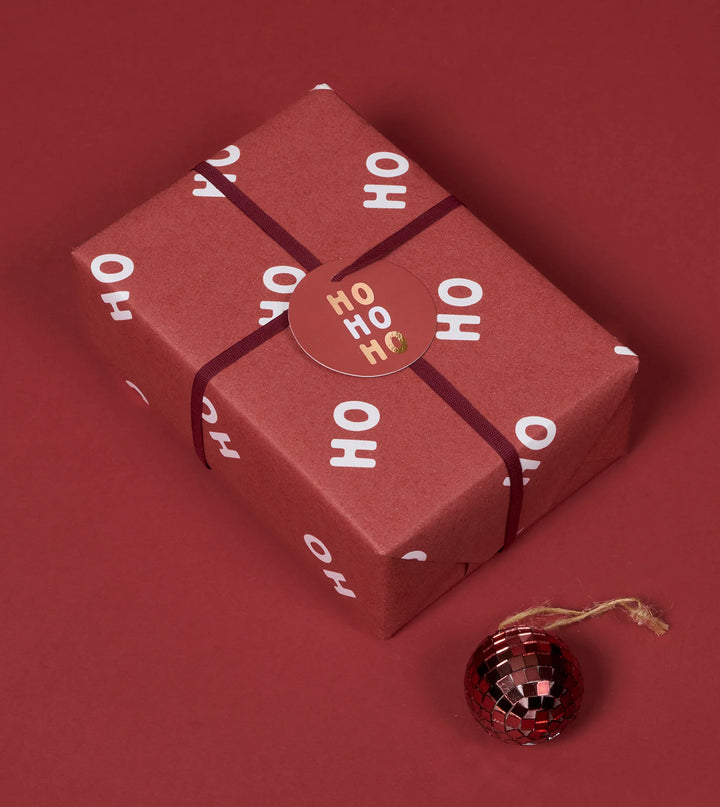 Gift Wrap Roll 3m - Ho Ho Ho - Mulled Wine