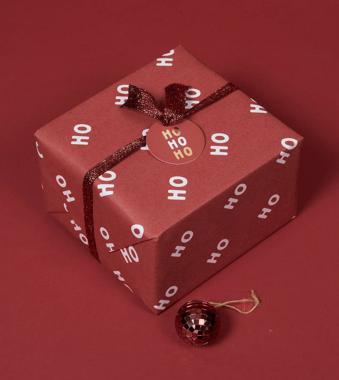 Gift Wrap Roll 3m - Ho Ho Ho - Mulled Wine