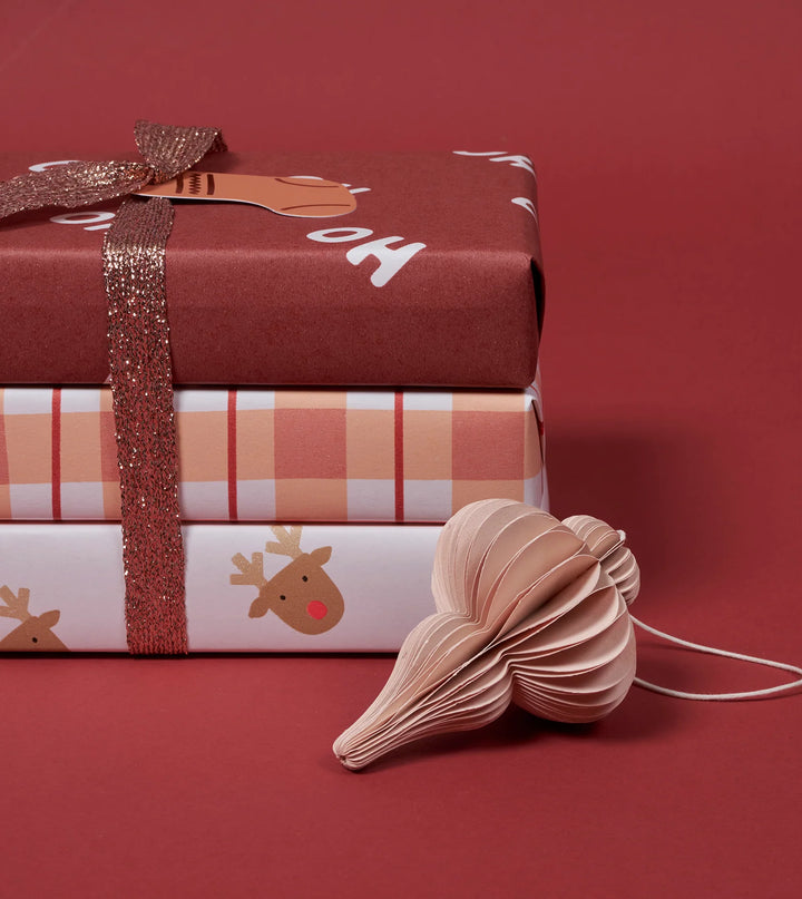 Gift Wrap Roll 3m - Ho Ho Ho - Mulled Wine